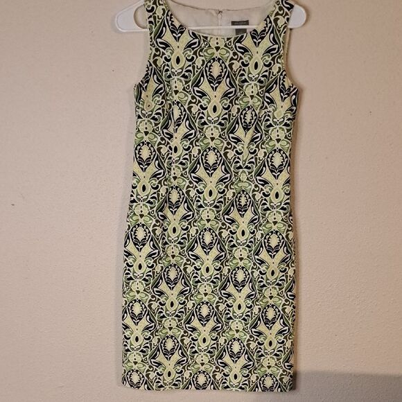 Ann Taylor Elegant Green and Black Patterned Dress size 2 - Picture 1 of 6